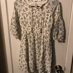 Justice white floral gauze dress